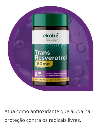 Trans Resveratrol - 490 Mg Por Capsulas / 30 Cáps - Ekobé Sabor Sem Sabor