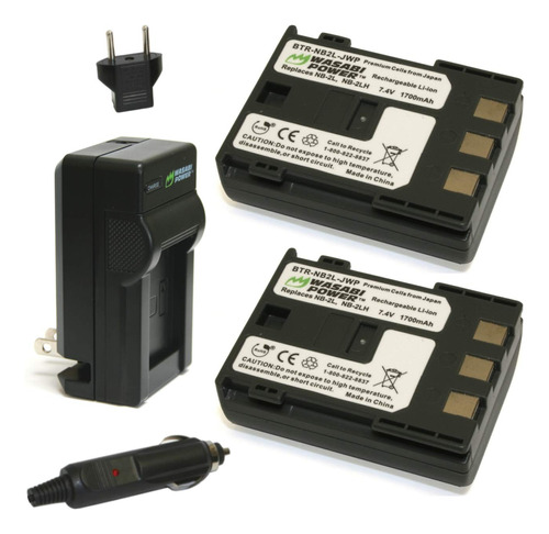 Power Battery (2 Unidades) Cargador Para Canon Nb-2l