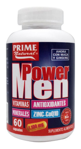 Power Men 60 Cap Vitaminas,antioxidante,minerales,zinc-coq10 Sabor Neutro