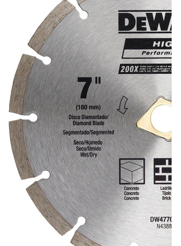 Disco Diamantado Segmentado 7 Dw47702hp Dewalt