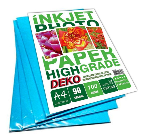 Imagem 3 de 3 de 700folhas Papel Tratado Sublimatico A4 90g Branco Funco Azul