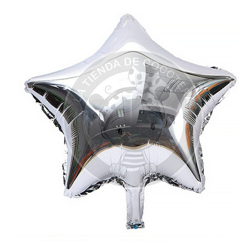 X 6 Globo Metalizado Estrella 45 Cm Cienfuegos Plateado 18 P