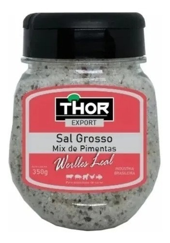 Sal Grosso P/ Churrasco Temperado Mix De Pimentas 350g