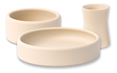 Set De Plato, Tazón Y Vaso De Silicona Para Bebés Y Niños