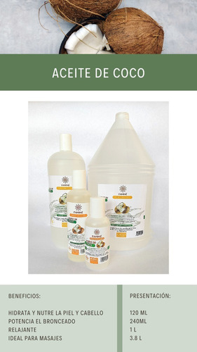 Aceites Coporales De Almendras, Coco Y Mas De Litro