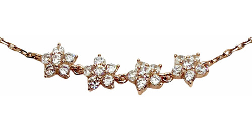 Imagen 3 de 7 de Pulsera Flores De Plata Rose ,con Piedras Micropave.