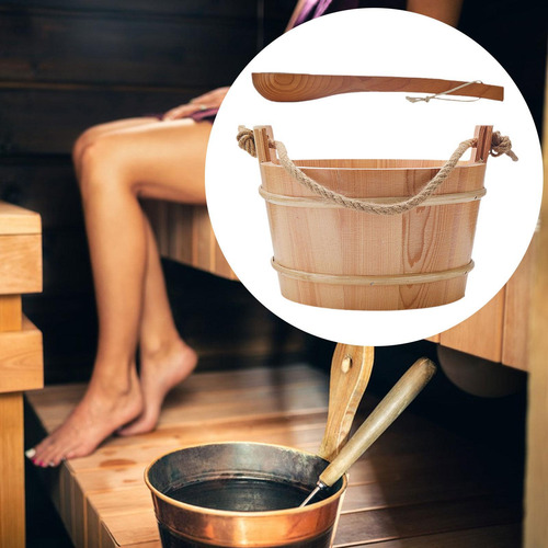 Balde De Sauna Portátil Profissional De 4l Com Concha Para