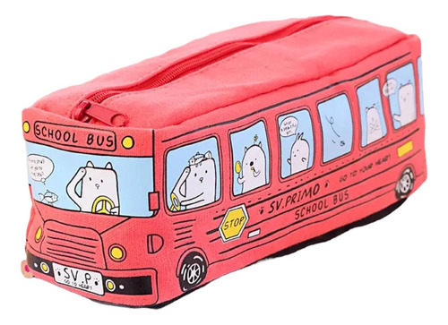 Estuche De Lápices Importado Diseño Bus Para Niños