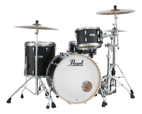 Batería Pearl Master Maple Bombo De 20 Matte Black 3 Cuerpos