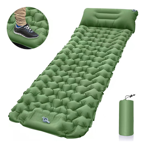 Colchón Inflable Ligero Para Acampar Y Dormir Con Almohadill