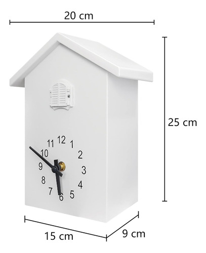 Reloj De Pared De Cuco Con Timbre Y Péndulo Blanco