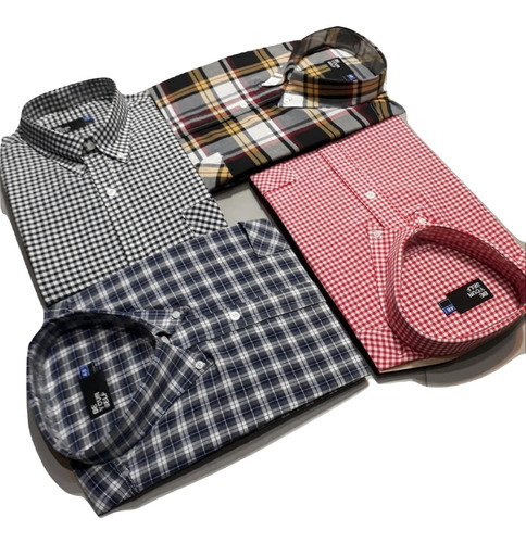 Pack 2 Camisas Hombre Talle Especial Manga Larga 46-48-50-52