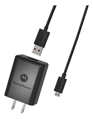 Cargador Motorola 15w + Cable Usb - V8 1m Original Negro