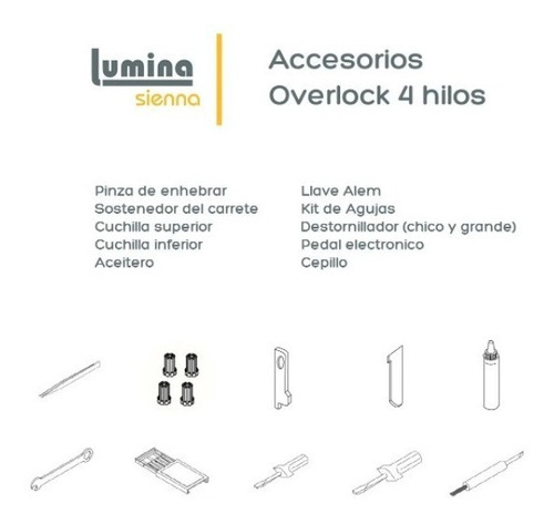 Máquina de coser overlock Lumina Sienna portable gris 220V