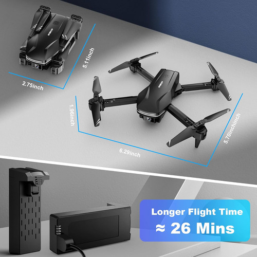 Drone Con Camara 1080p Hd Fpv Dron Plegable Para Principi...