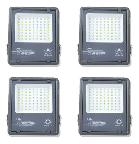 Reflectores De Led Con Luz Fría Y 50 Watts 5500lm 4 Pack