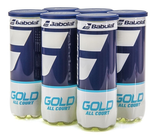 Imagen 2 de 4 de Pack 6 Tubos De Pelotas Babolat Gold Pro X 3 Tenis Padel