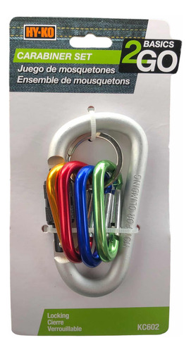 Llavero Aluminio Gancho Hook De Cierre Con 4x Mini Mosquetón