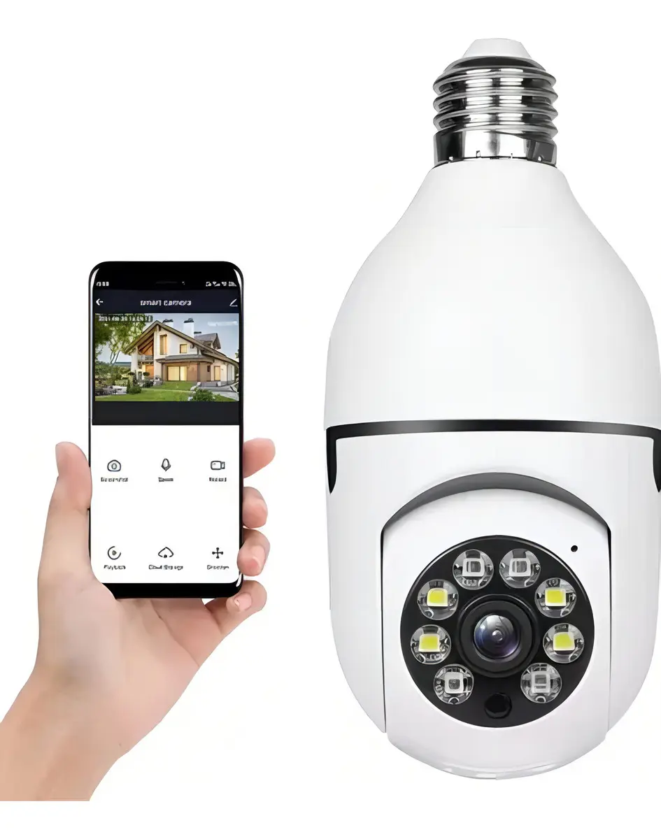 Imagen 1 de 3 de Foco Camara Seguridad Wifi Ptz Vision Nocturna 1080p Color Blanco Yoosee