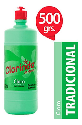 Cloro Liq Concentrado Clorinda 500ml,  (6uni)super