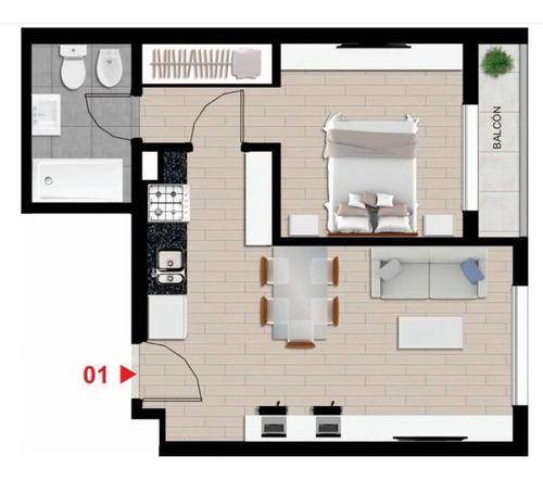 Imagen 7 de 8 de Se Venden Deptos A Estrenar De 1 Y 2 Ambientes Zona Centro Rosario.
