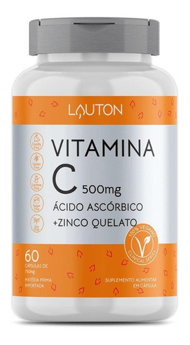 Suplemento em cápsula Lauton Nutrition  Vitamina C + Zinco vitamina c Vitamina C + Zinco em pote de 45g 60 un