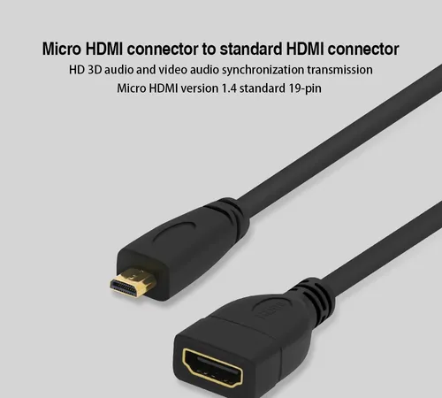 Adaptador Convertidor Micro Hdmi A Hdmi Hembra Cable Certify