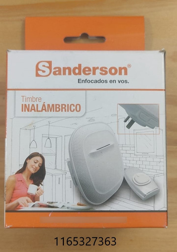 Timbre Para Puerta Sanderson Qd-w001 Inalámbrico Blanco 240v