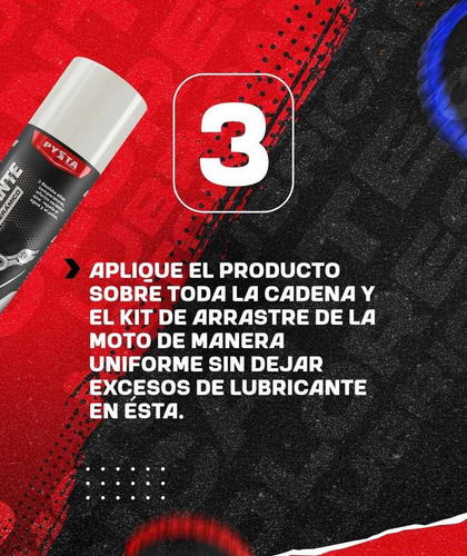 Lubricante Cerámico Para Cadena De Moto Marca Pysta 260 Ml.