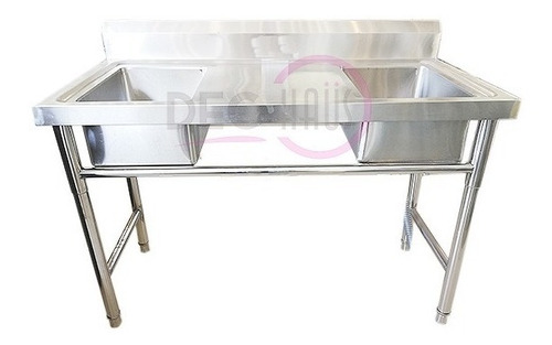 Lavafondo Inox Doble Cubeta Secado Central120x60x81/dec-haus