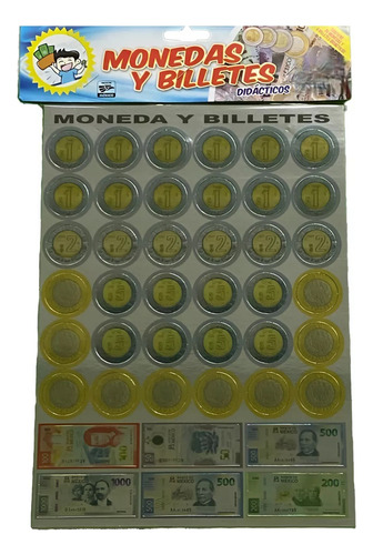 3 Planillas 18 Billetes Y 108 Monedas Didácticos Mexicanos