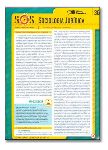 Colecao Sos - Sinteses Organizadas Saraiva Vol. 36 Sociologia Juridica, De Fernando F. / Cometti Castellani. Série N/a Editora Saraiva, Capa Mole Em Português, 2010
