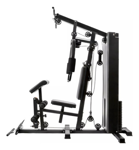 Gimnasio Multifuncional Uso Rudo Multiestacion Brazo Pierna Negro Naranja