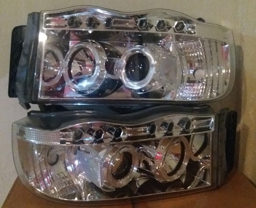 Faros Tuning Cromados Dodge Ram  El Par 2004_2005 Oferta