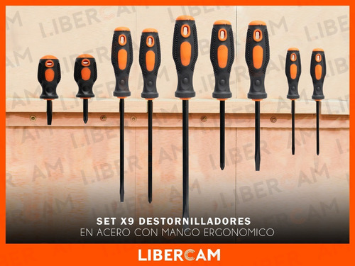 Kit Juego Destornilladores 8 Piezas Phillips Pala Imantados