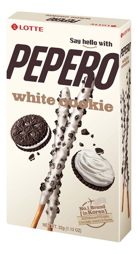 Lotte Pepero Chocolate Blanco Paquete Cookies & Cream 32 G