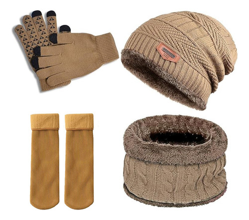 Gorro Bufanda Guantes Tejido Calcetín Frio Invierno Niños