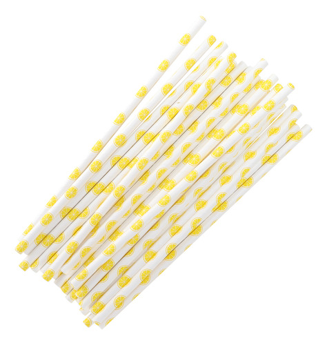 Pajitas Biodegradables, 50 Piezas, Papel Con Estampado De Fr