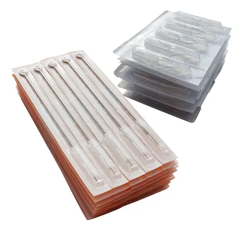 50 Agujas De Tatuaje Desechables 3rl Y 50 Puntas Estériles