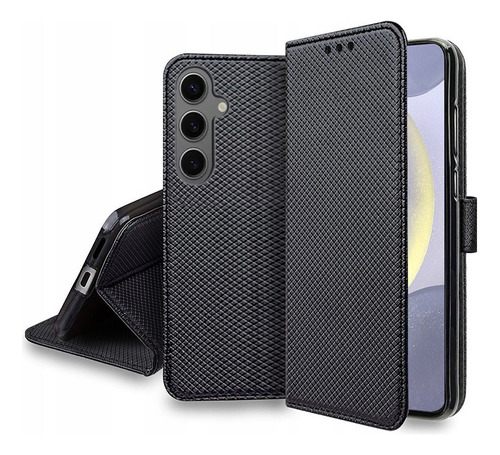 For Samsung Galaxy S24 Flip Buckle Stand Pu Wallet Card Case