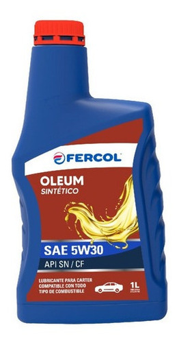 Imagen 1 de 5 de Aceite Fercol Oleum Sintetico 5w-30 Multigrado 1lt