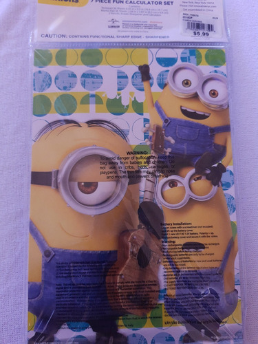 Set Escolar Minions Calculadora, Libreta, Lapices Y Mas