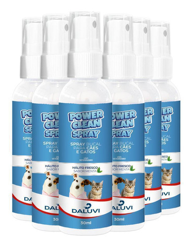 Power Clean Spray Remove Tártaro Em Cães 6 Frascos