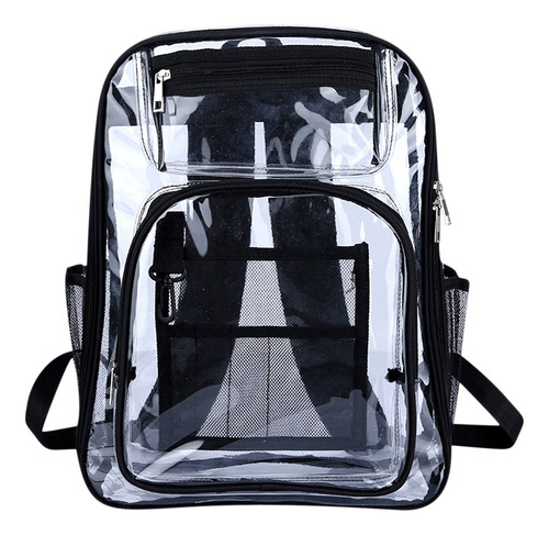 Mochila K Heavy Duty Transparente Con Compartimento Grande P