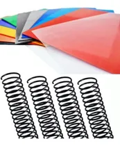 Comprar Combo Tapa Encuadernar Anillar A4 X 100 + 50 Espirales 20 Mm