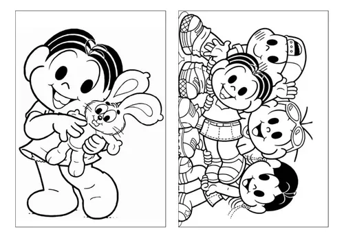 50 Desenhos para Colorir em Folhas A4 Soltas Turma da Mônica