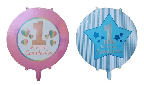Pack 24 Globos Bebe Mi Primer Cumpleaños Con Varillas