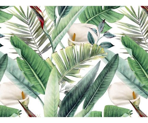 Vinil Decorativo Tapiz Hojas Planta Wallpaper Autoadhesivo Color Hojas Y Flores Exóticas