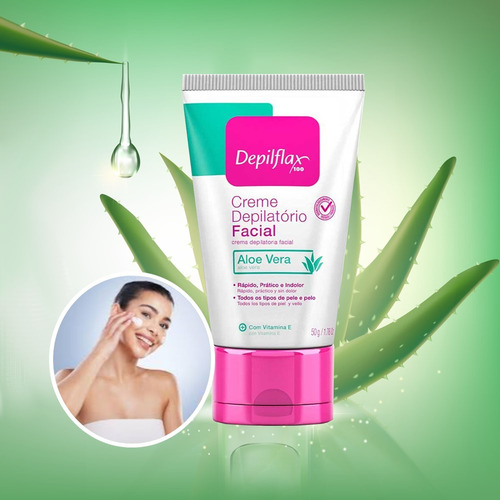 Kit Creme Depilatório Facial E Corporal Aloe Vera Depilflax