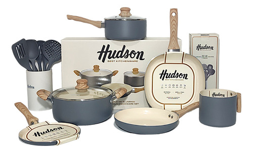 Set De Cocina Hudson Ceramica Gray 6 Piezas Utensillos 